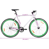 Bicicletta a Scatto Fisso Bianca e Verde 700c 51 cm