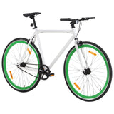 Bicicletta a Scatto Fisso Bianca e Verde 700c 55 cm