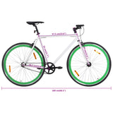 Bicicletta a Scatto Fisso Bianca e Verde 700c 55 cm