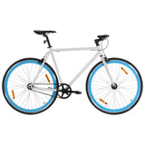 Bicicletta a Scatto Fisso Bianca e Blu 700c 59 cm