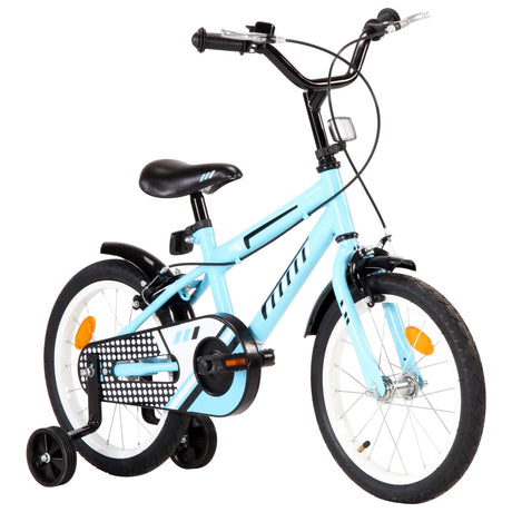 Bici per Bambini 16 Pollici Nera e Blu