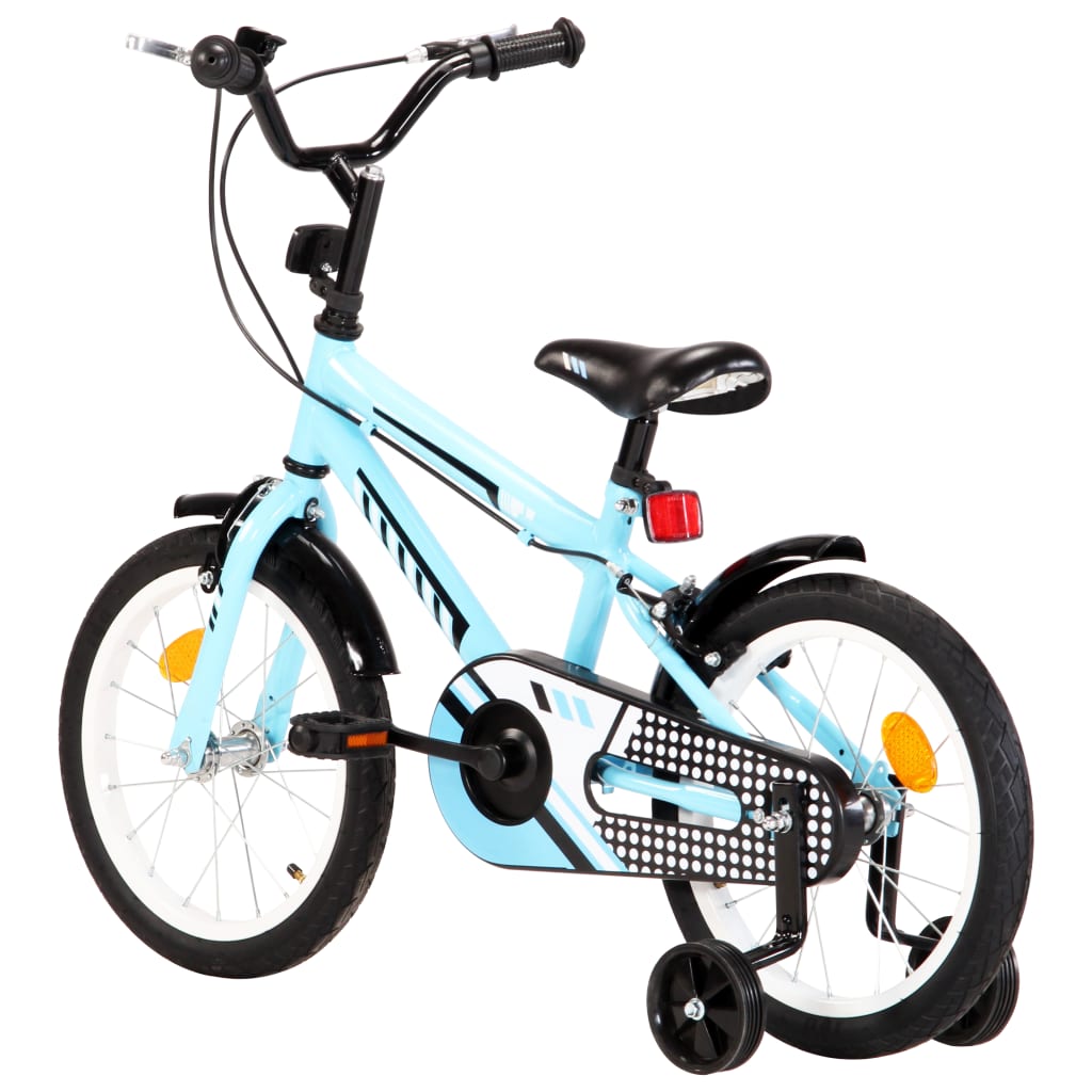 Bici per Bambini 16 Pollici Nera e Blu