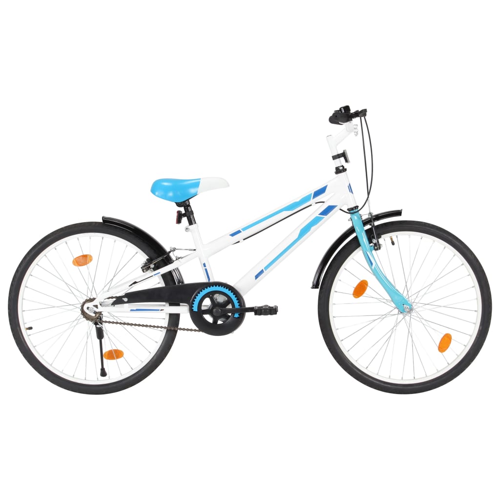 Bici per Bambini 24 pollici Blu e Bianca