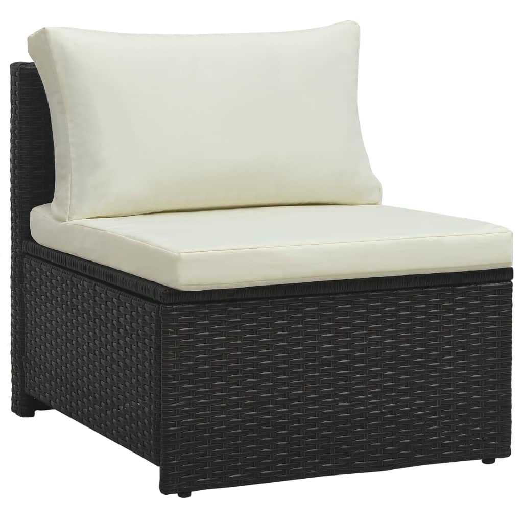 Set Divani da Giardino 6 pz con Cuscini in Polyrattan Marrone