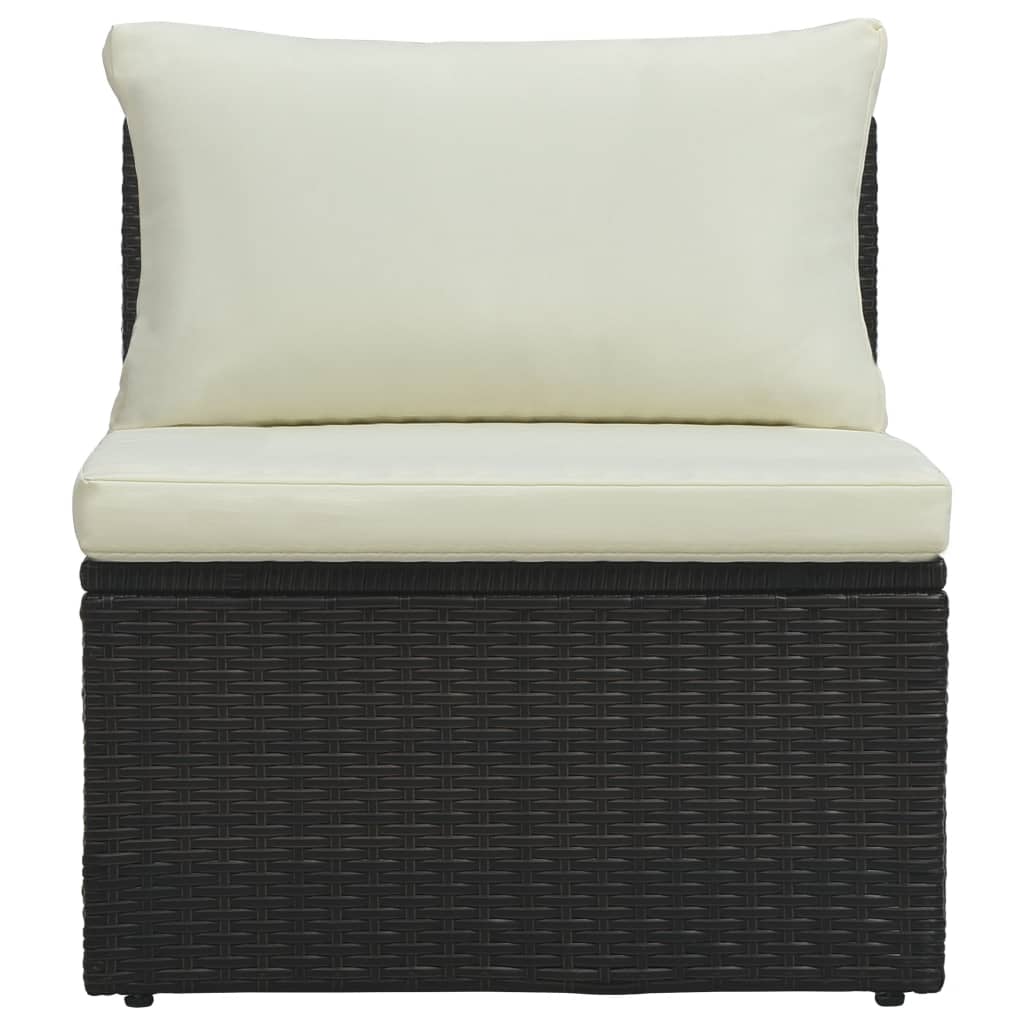 Set Divani da Giardino 6 pz con Cuscini in Polyrattan Marrone