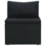 Set Divani da Giardino 4 pz con Cuscini in Polyrattan Nero