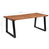 Tavolo da Pranzo in Legno Massello di Acacia 180x90 cm