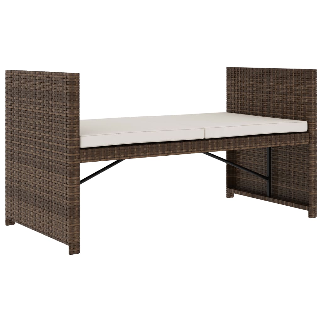 Set Divani da Giardino 5 pz con Cuscini in Polyrattan Marrone