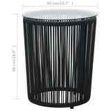 Set da Bistrot 3 pz con Cuscini in Polyrattan Nero