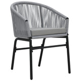 Set da Bistrot 3 pz con Cuscini in Polyrattan Grigio