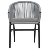 Set da Bistrot 3 pz con Cuscini in Polyrattan Grigio