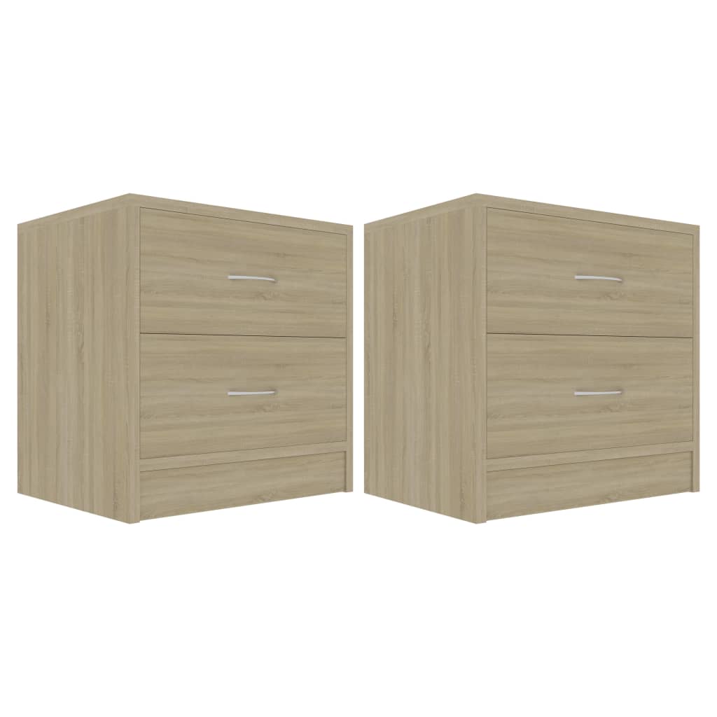 Comodini Rovere Sonoma 2 pz 40x30x40 cm in Legno Multistrato