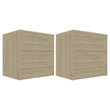 Comodini Rovere Sonoma 2 pz 40x30x40 cm in Legno Multistrato