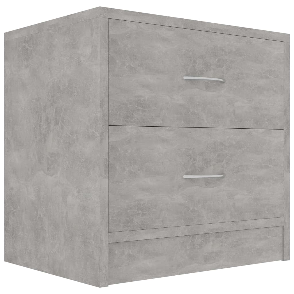 Comodino Grigio Cemento 40x30x40 cm in Legno Multistrato