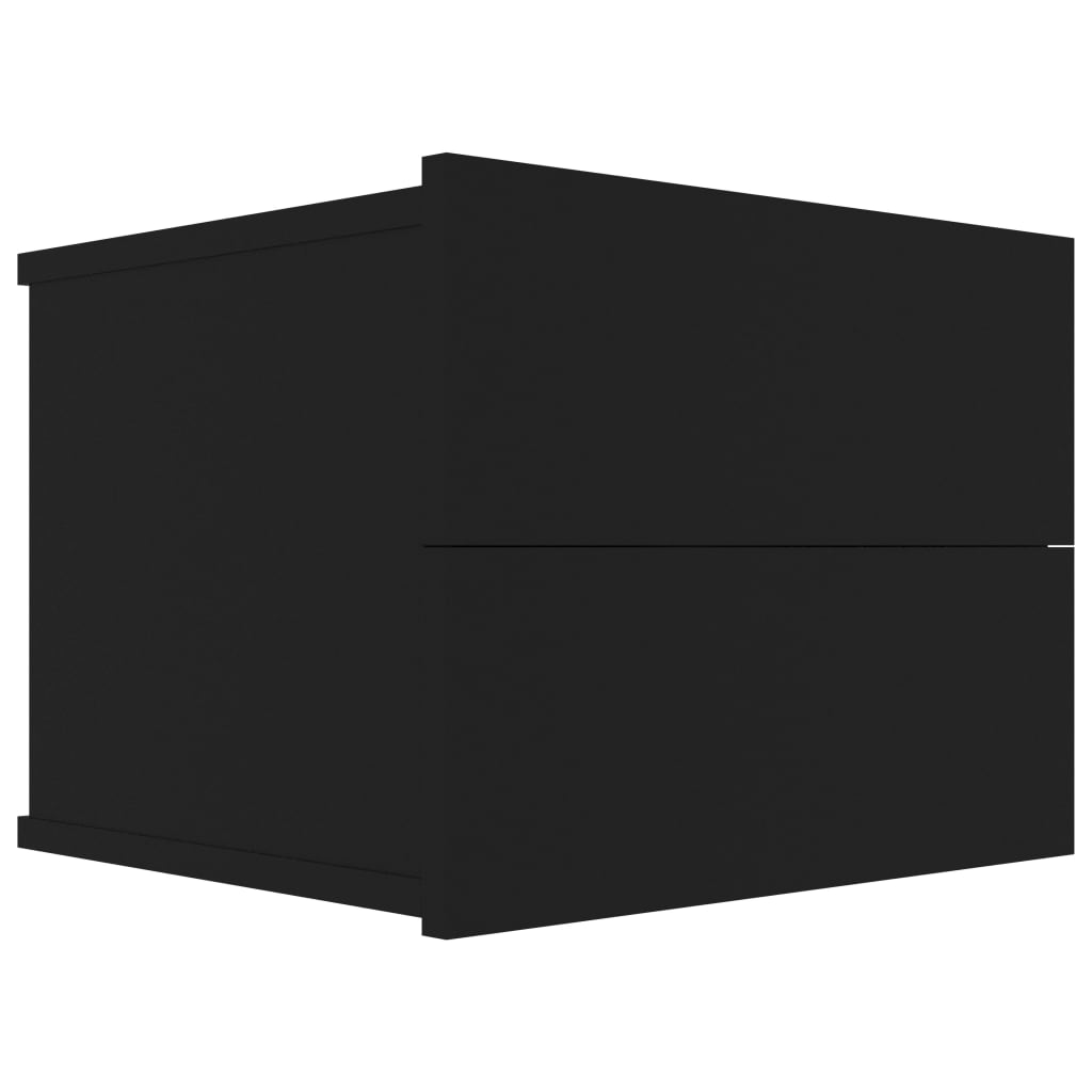 Comodino Nero 40x30x30 cm in Legno Multistrato