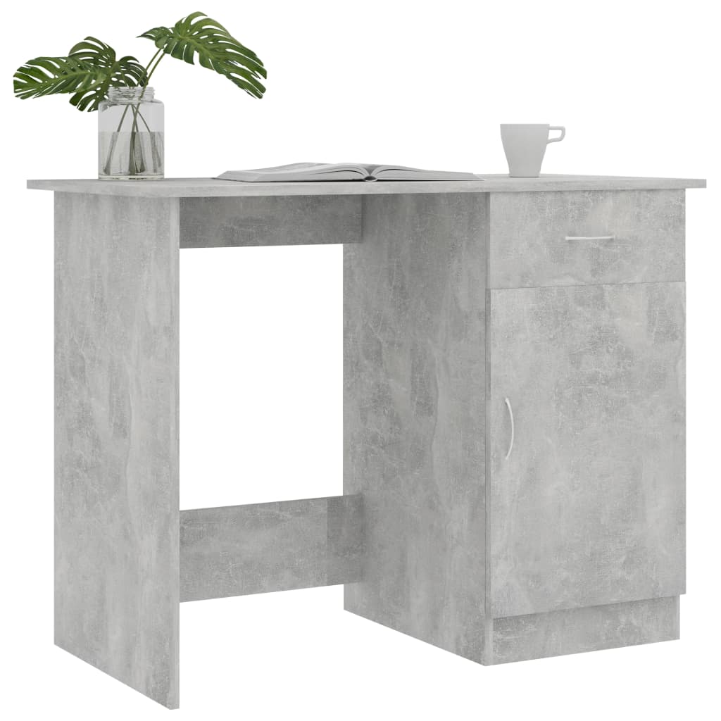 Scrivania Grigio Cemento 100x50x76 cm in Legno Multistrato