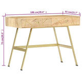 Scrivania con Cassetti 100x55x75 cm Legno Massello di Mango