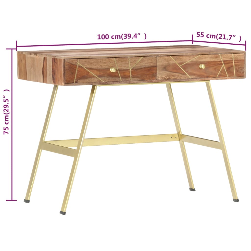 Scrivania con Cassetti 100x55x75 cm Legno Massello di Sheesham