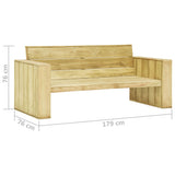 Panchina da Giardino 179 cm in Legno di Pino Impregnato