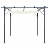 Pergola da Giardino Tetto Retrattile Bianco Crema 3x3 m Acciaio