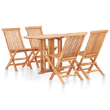 Set da Pranzo da Esterno Pieghevole 5 pz Legno Massello di Teak