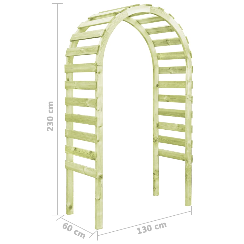 Pergolato da Giardino 130x60x230cm Legno di Pino Impregnato