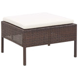 Set Divani da Giardino 6 pz con Cuscini in Polyrattan Marrone