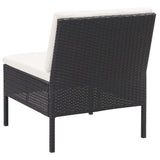 Set Divani da Giardino 6 pz con Cuscini in Polyrattan Nero