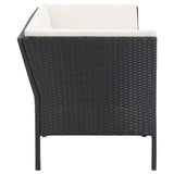 Set Divani da Giardino 6 pz con Cuscini in Polyrattan Nero