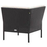 Set Divani da Giardino 6 pz con Cuscini in Polyrattan Nero