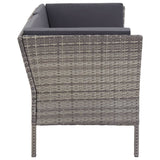 Set Divani da Giardino 6 pz con Cuscini in Polyrattan Grigio