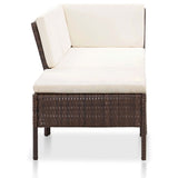 Set Divani da Giardino 8 pz con Cuscini in Polyrattan Marrone