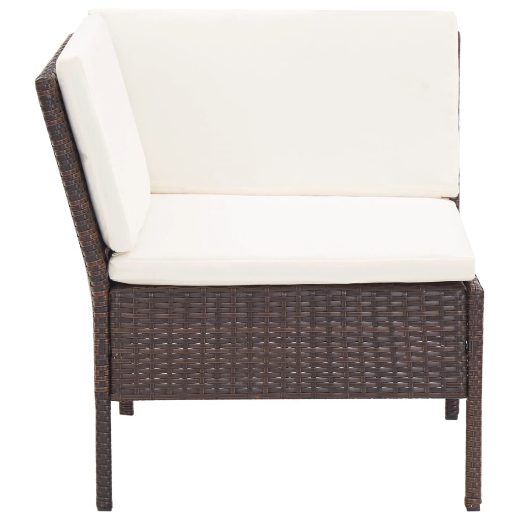 Set Divani da Giardino 8 pz con Cuscini in Polyrattan Marrone