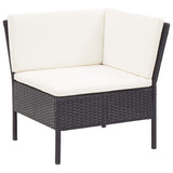 Set Divani da Giardino 8 pz con Cuscini in Polyrattan Nero