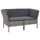 Set Divani da Giardino 8 pz con Cuscini in Polyrattan Grigio