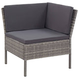 Set Divani da Giardino 8 pz con Cuscini in Polyrattan Grigio