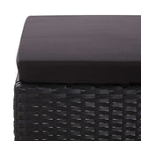 Set Divani da Giardino 3 pz con Cuscini in Polyrattan Nero