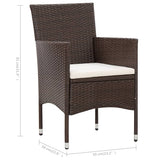 Set Divani da Giardino 4 pz con Cuscini in Polyrattan Marrone