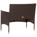 Set Divani da Giardino 4 pz con Cuscini in Polyrattan Marrone