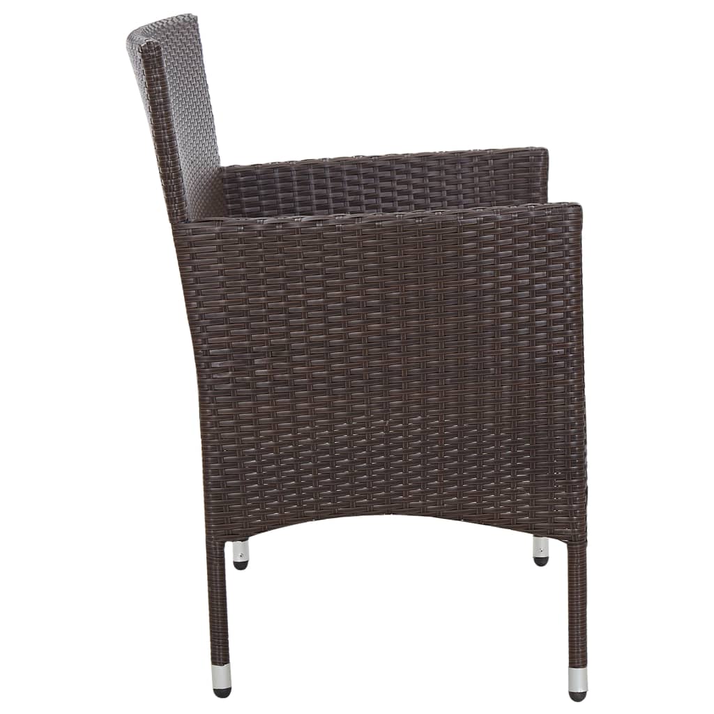 Set Divani da Giardino 4 pz con Cuscini in Polyrattan Marrone