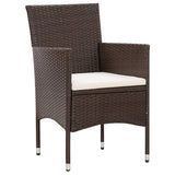 Set Divani da Giardino 4 pz con Cuscini in Polyrattan Marrone