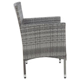 Set Divani da Giardino 4 pz con Cuscini in Polyrattan Grigio