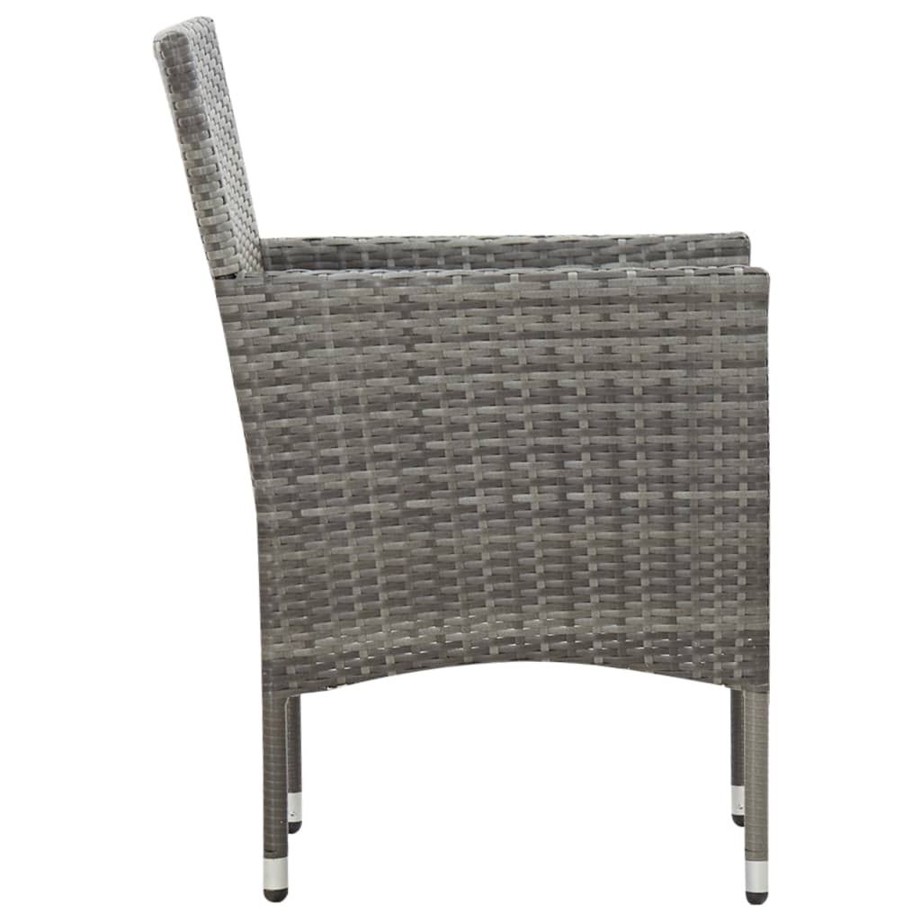 Set Divani da Giardino 4 pz con Cuscini in Polyrattan Grigio