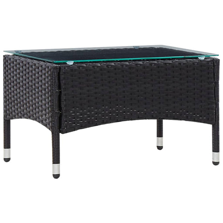 Set Divani da Giardino 4 pz con Cuscini in Polyrattan Nero