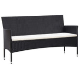 Set Divani da Giardino 4 pz con Cuscini in Polyrattan Nero