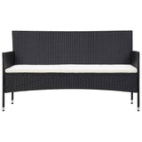 Set Divani da Giardino 4 pz con Cuscini in Polyrattan Nero