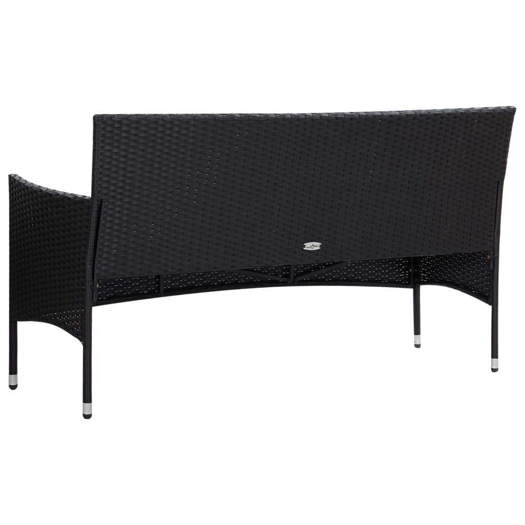 Set Divani da Giardino 4 pz con Cuscini in Polyrattan Nero