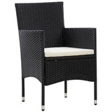 Set Divani da Giardino 4 pz con Cuscini in Polyrattan Nero