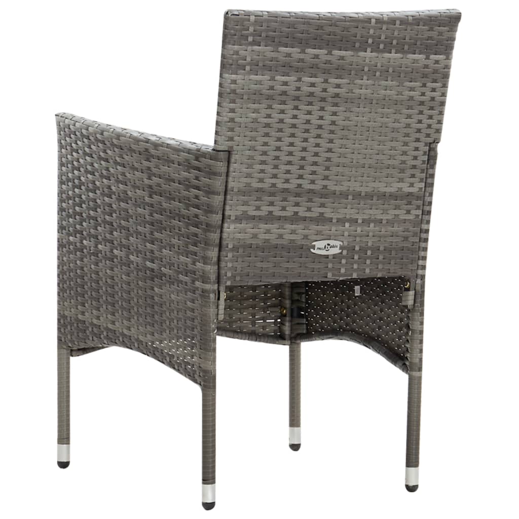 Set Divani da Giardino 4 pz con Cuscini in Polyrattan Grigio