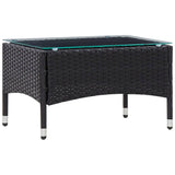 Set Divani da Giardino 4 pz con Cuscini in Polyrattan Nero